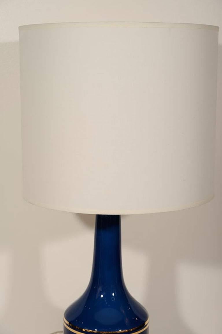 Lyktan Haus Cobalt Blue Glass Table Lamps In Excellent Condition In New York, NY