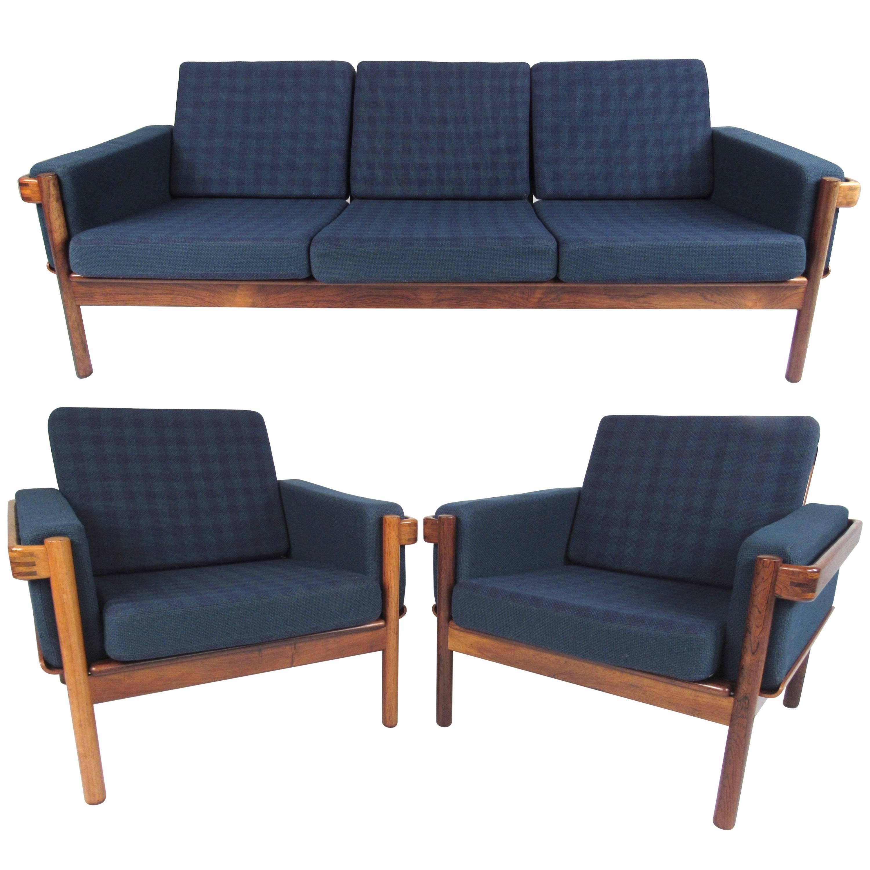 Scandinavian Modern Living Room Set With Sofa and Chairs