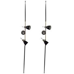 Vintage Fantastic Pair Floor to Ceiling Italian Lamp, circa 1960