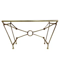 Italian Modern Neoclassical Gilt Iron Console by Giovanni Banci for Hermes
