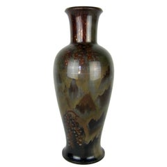 Antique  German Art Deco Dinanderie Vase with Fire Patina from WMF Ikora Metal, 1920s