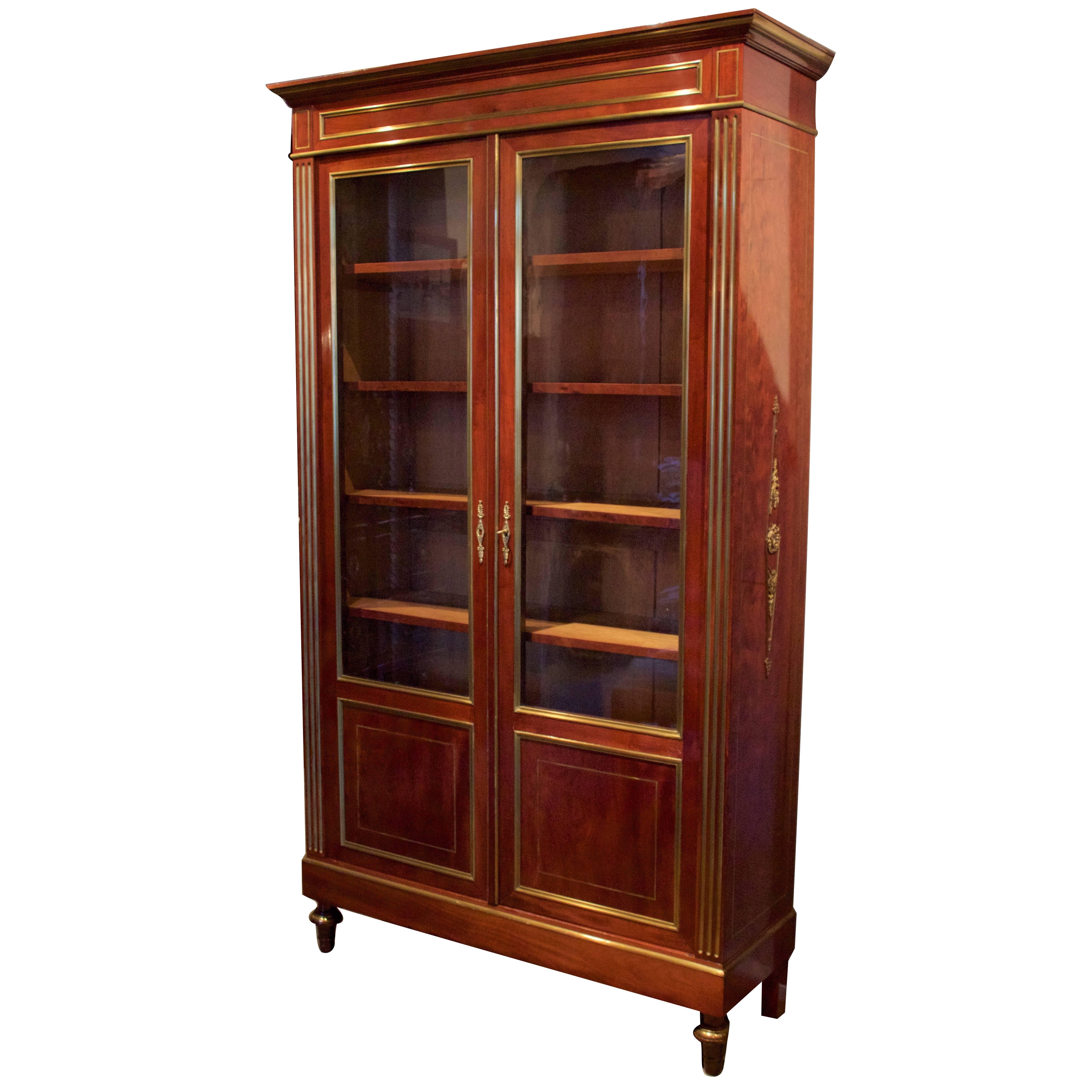 19th Century French Bibliotheque in Mahogany For Sale