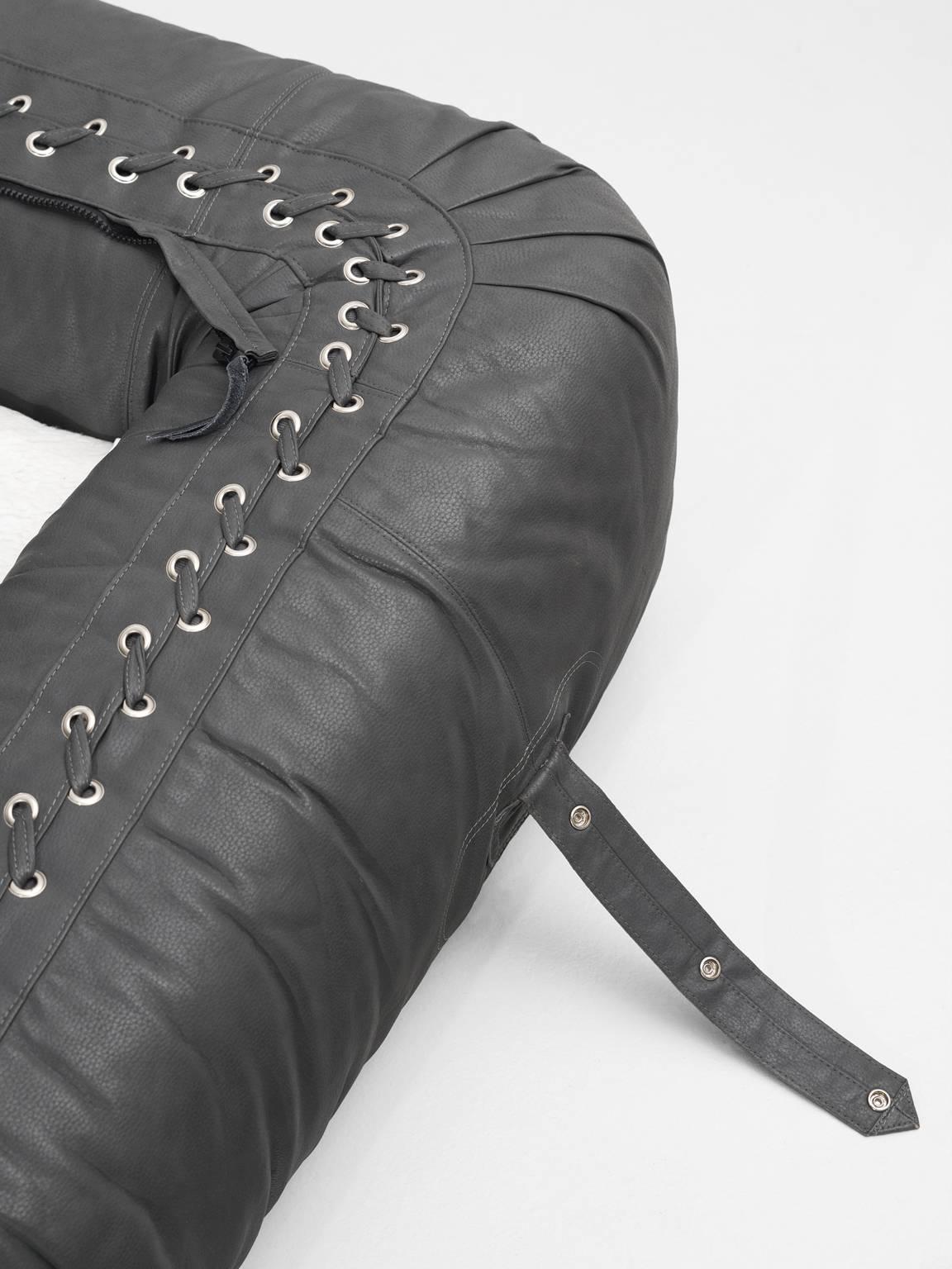 Italian Alessandro Becchi Grey Leather 'Anfibio' Sofa for Giovannetti