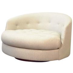 Large Tufted Swivel Lounge Chair by Milo Baughman