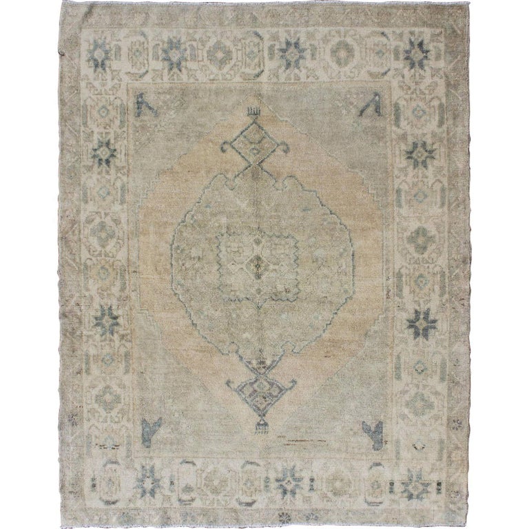 Vintage Turkish Oushak Rug For Sale at 1stdibs