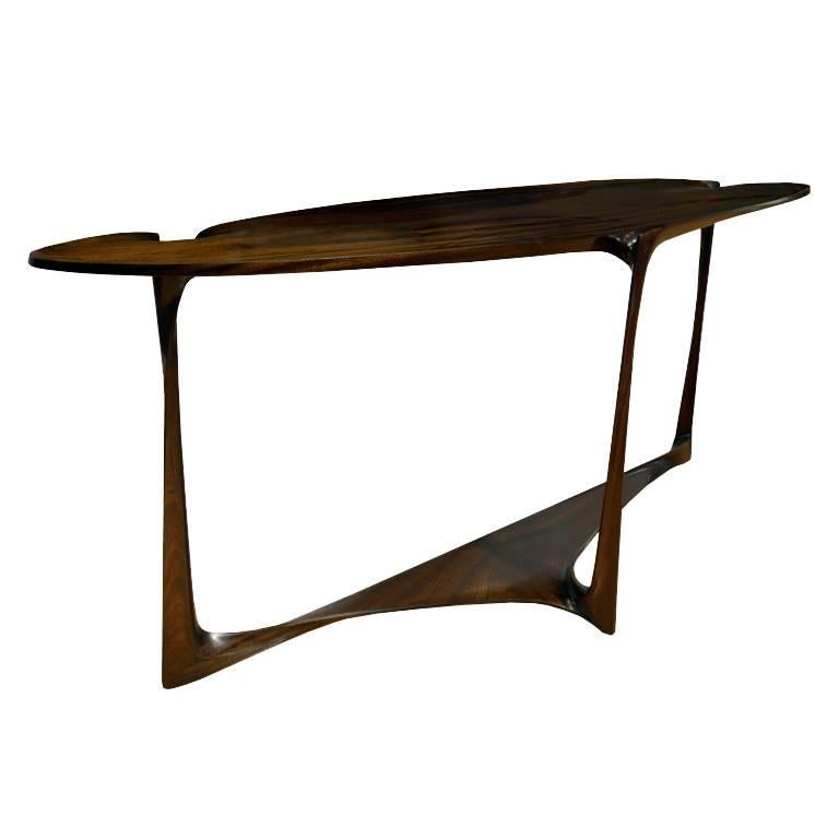 Hand Carved Sculptural Console Table  For Sale
