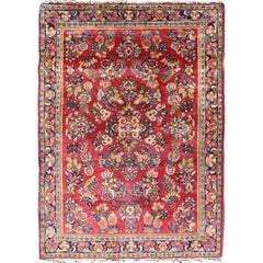 Finely Woven Persian Sarouk Small Rug in Excellent condition