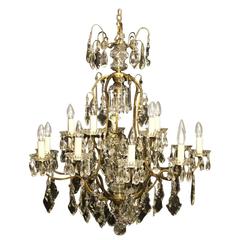 French Sixteen-Light Antique Cage Chandelier