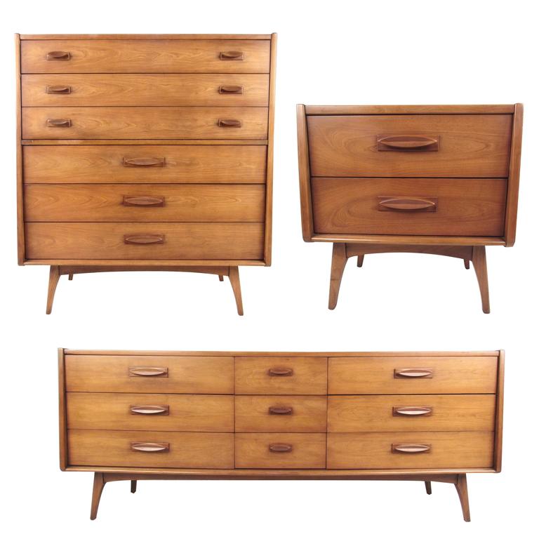 mid-century modern three-piece bedroom set for sale at 1stdibs