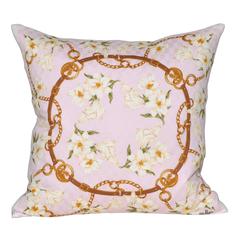 Vintage Pink Felix Buhler Scarf with Irish Linen Cushion Pillow