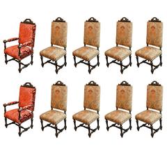 Set of Ten French Renaissance Style Chairs