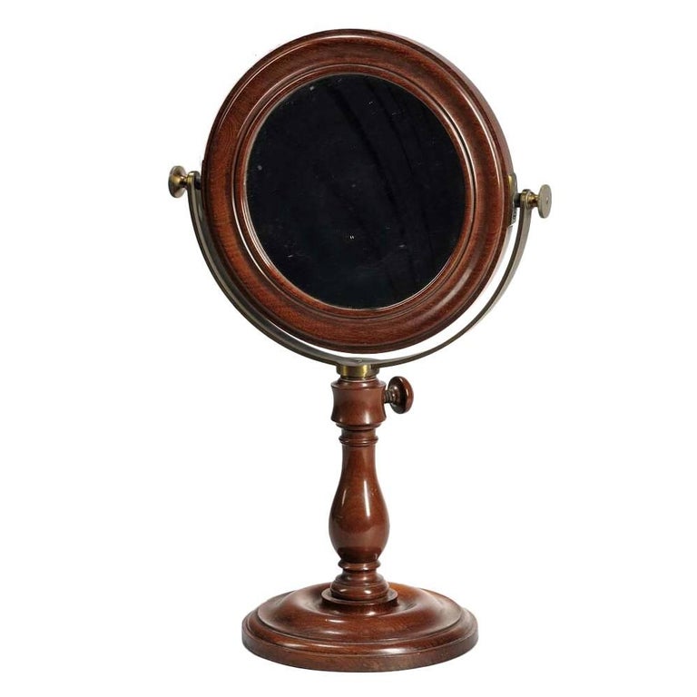 French Laboratory Magnifying Mahogany Table Mirror at 1stDibs