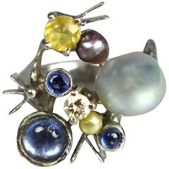 Rare Ring in White Gold by Klaus Neubauer, 1971