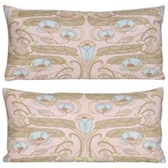 Pair of Vintage Liberty of London Silk Scarf with Irish Linen Cushions Pillows 