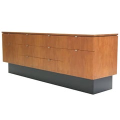 Florence Knoll Executive Teak Credenza on Plinth Base 1960