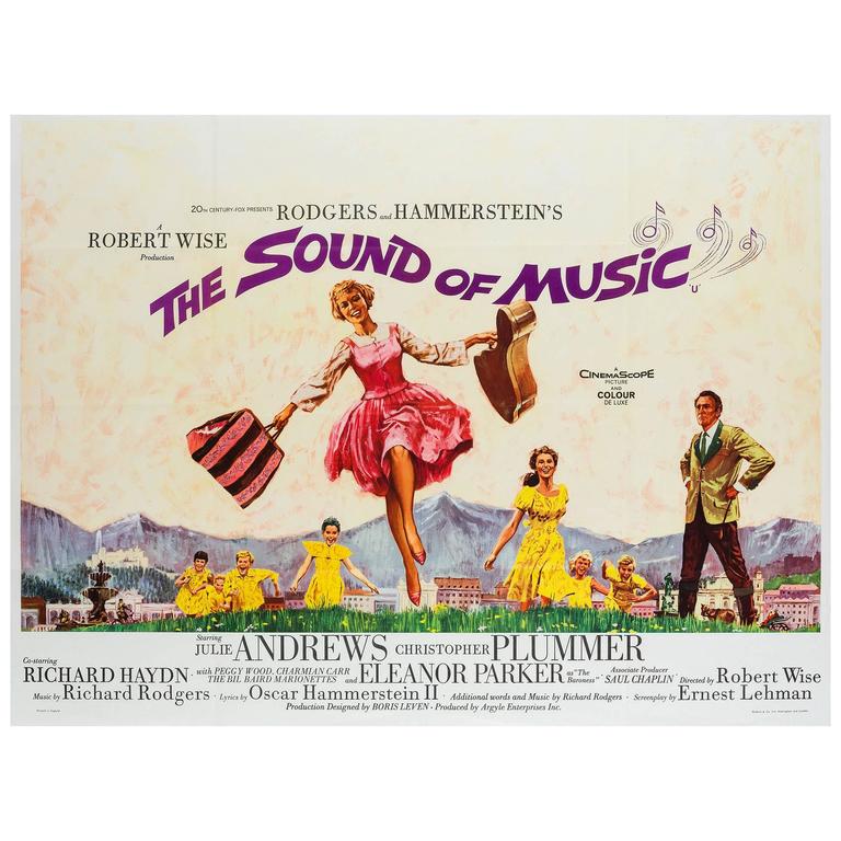 The Sound of Music" Original UK Film Poster, Howard Terpning, 1965 at  1stDibs | howard terpning movie posters, first movie with sound, sound of music  poster