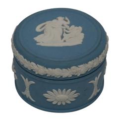 Vintage Blue and White Wedgwood Jasperware English Jewelry Box, England