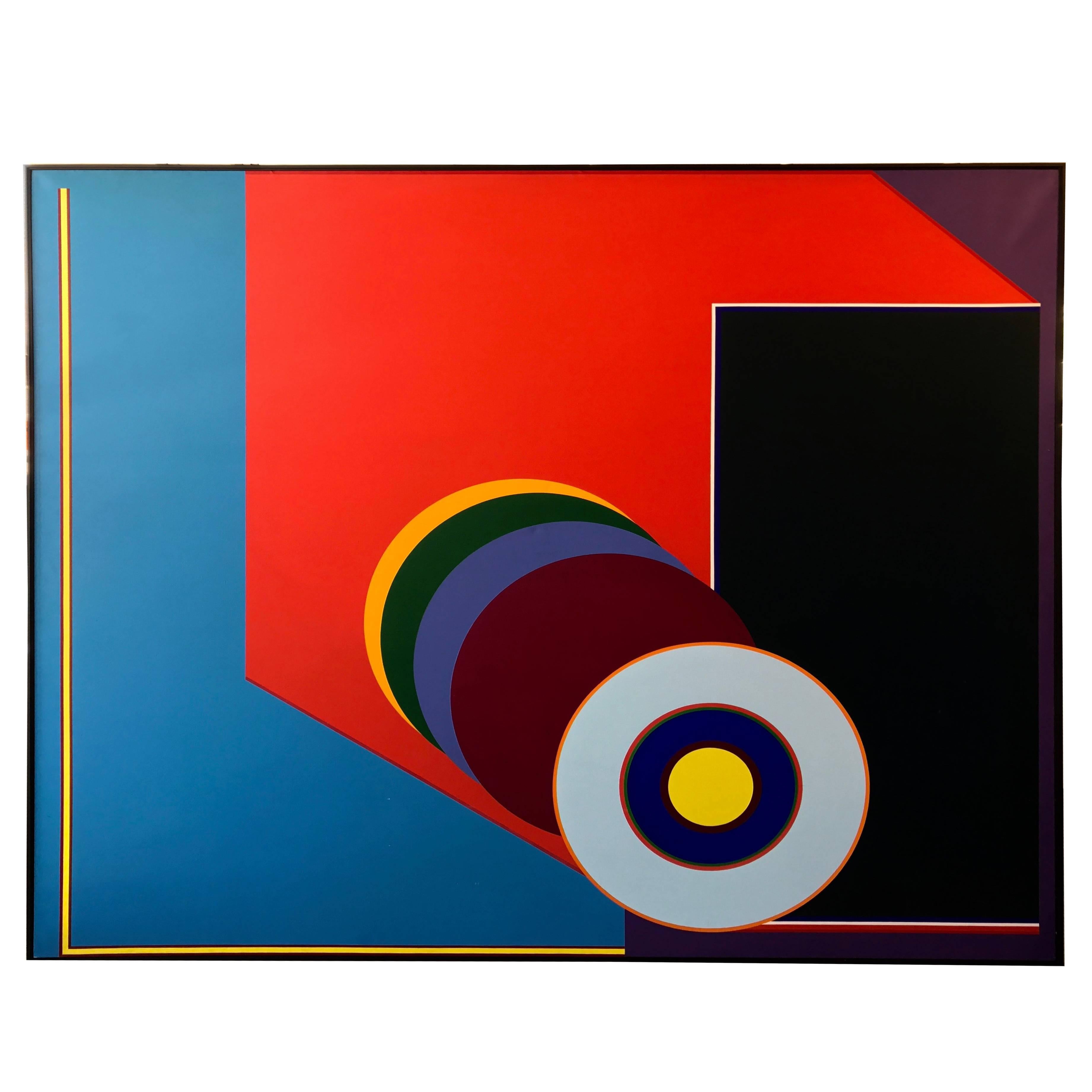 James L. Huntington Vibrant Large Abstract, Dated 1967