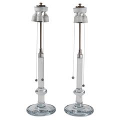Large Glass Lamps by Michael Bang for Holmegaard, Denmark, 1979 5