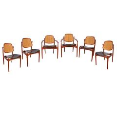 Set of Six Arne Vodder Dining Chairs for France & Daverkosen