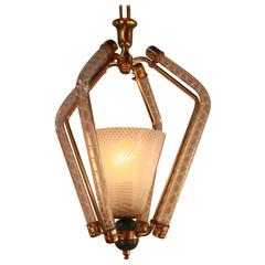 Murano Reticello Blown Glass Chandelier 3