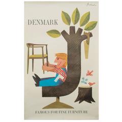 Vintage Mid-Century Danish Poster by Ib Antoni
