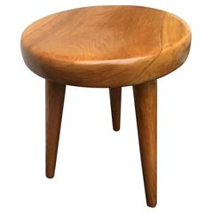 Charlotte Perriand Rarest Early Genuine Documented High Tripod Ash Tree Stool