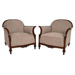 Pair of Antique Swedish Upholstered Mahogany Armchairs 10