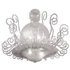 1950s Rare Venini Chandelier in White Reticello 4