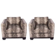 Pair of Python Baker Club Chairs