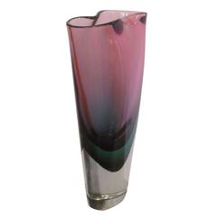 Pink and Green Flavio Poli Glass Vase