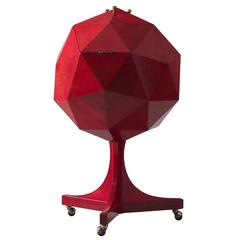 Ico & Luisia Parisi Attributed Red Polygon Bar Cabinet