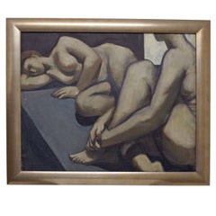 Large Figural Nude Painting by David Ladin, American Mid 20th Century