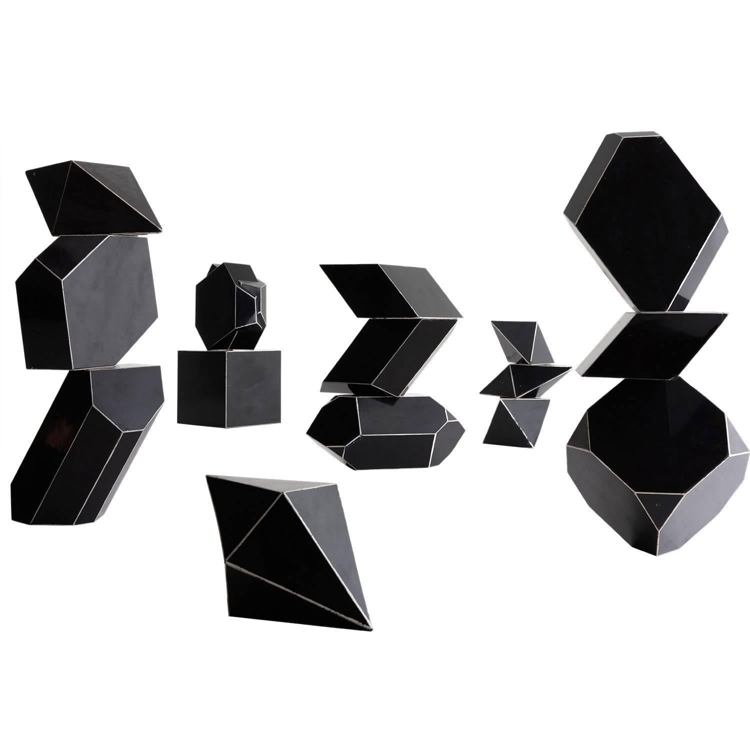 Set of 15 Bakelite Geometric Forms, circa 1930