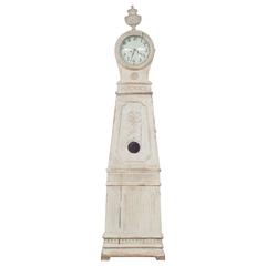 Floor Clock White Painted Gustavian, Sweden 4