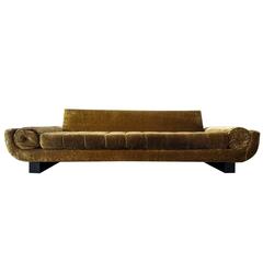 Used Mid-Century Sleigh Leg Gondola Sofa in the Manner of James Mont