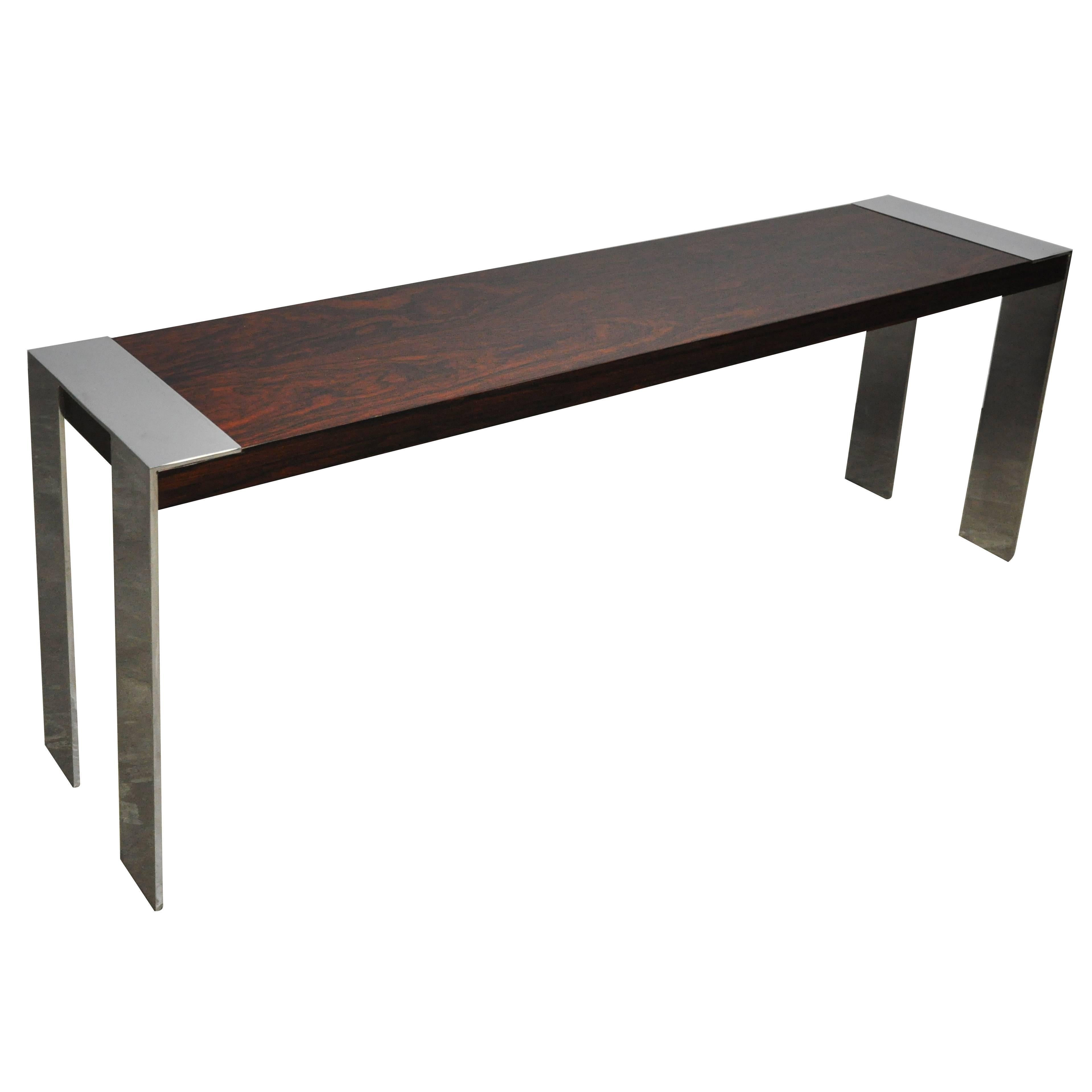 Rosewood and Stainless Steel Console