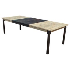Monumental Modern Two Tone Burl Wood Rectangular Dining Table