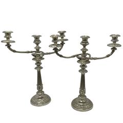 1830 Pair of Matthew Boulton Candelabra in Sheffield Plate