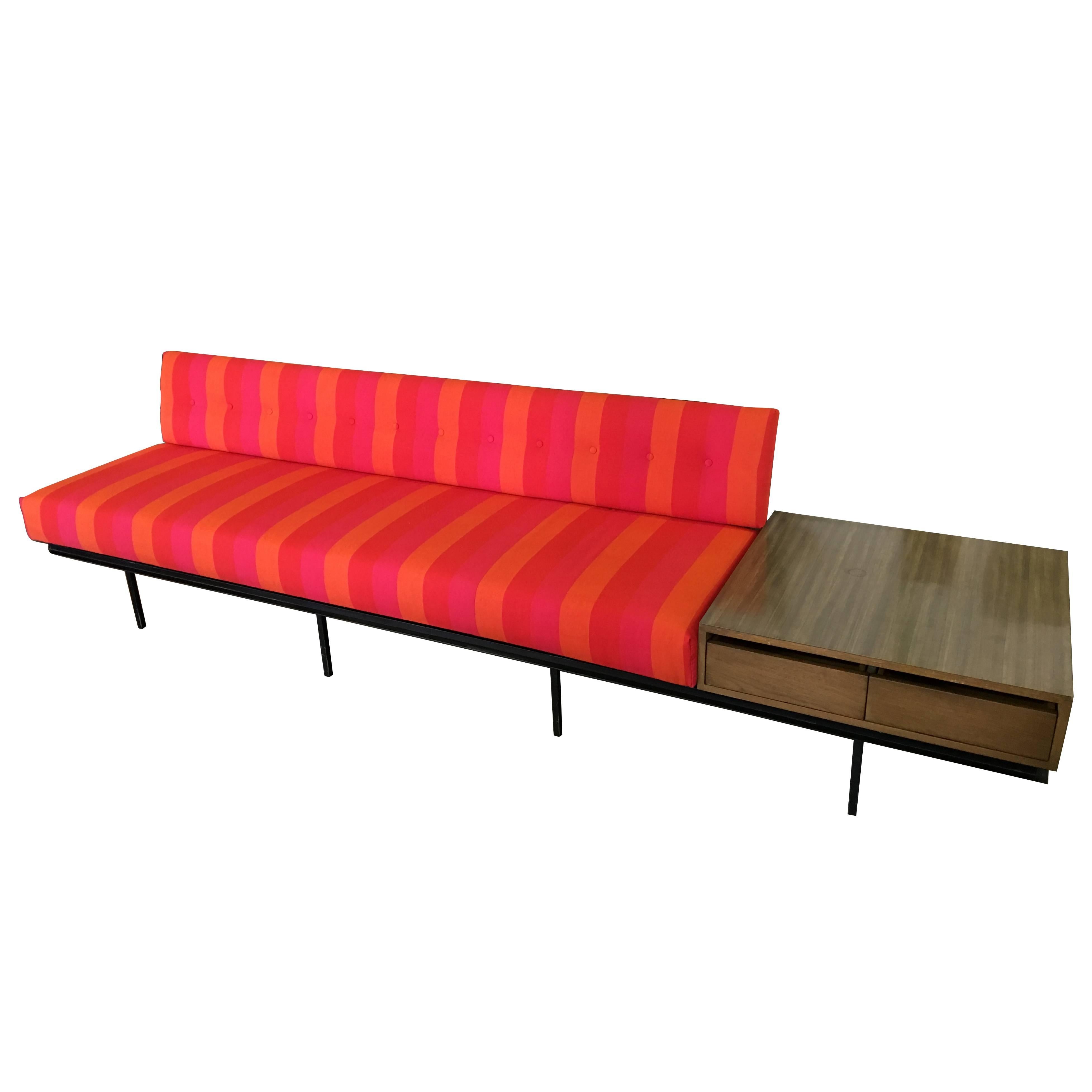 Florence Knoll Sofa with Vintage Alexander Girard Stripe Fabric at 1stDibs