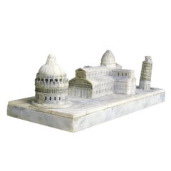 Used Pisa Alabaster Cathedral Group Model, circa 1875