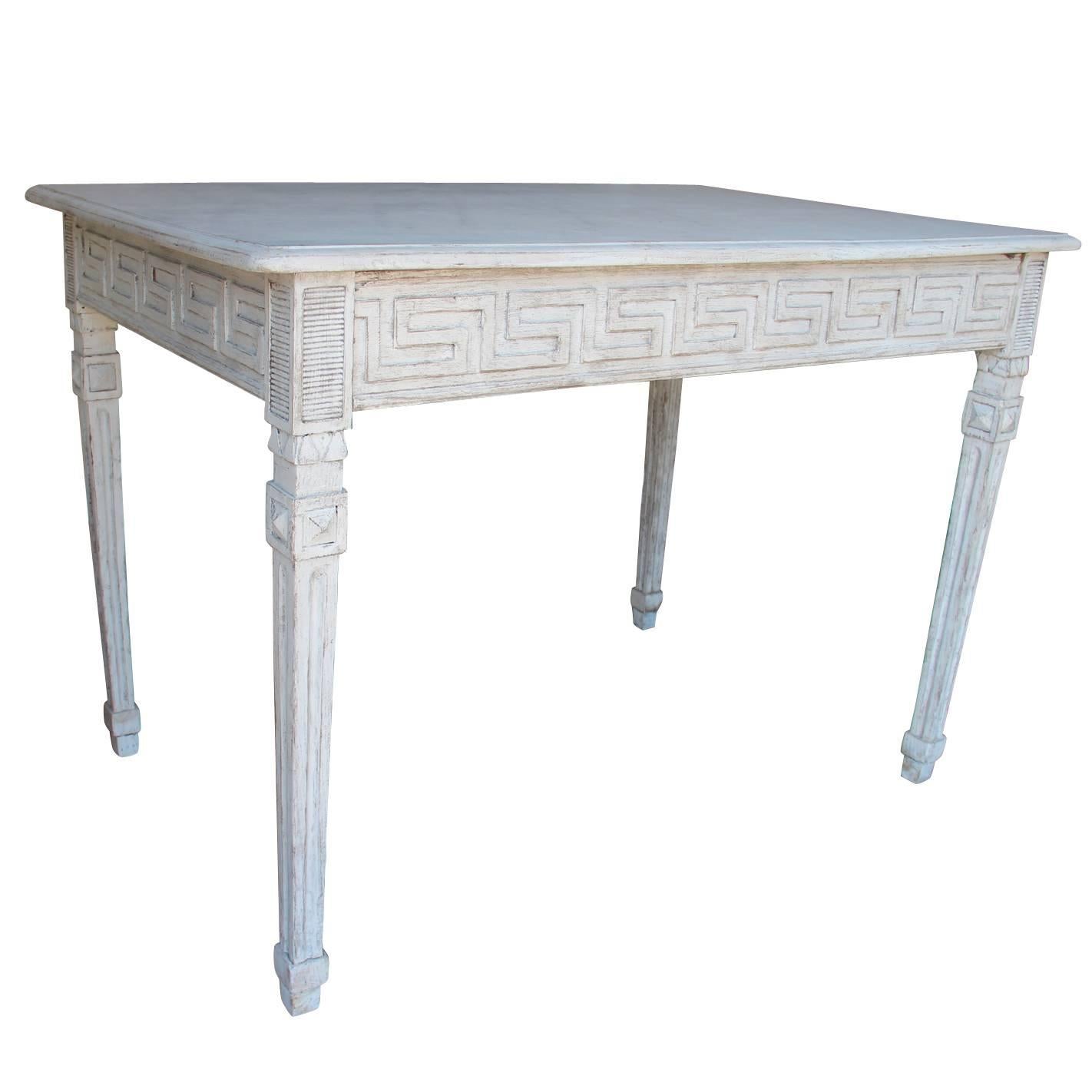 Swedish Gustavian Painted Writing Desk with Drawer or Vanity Console Table