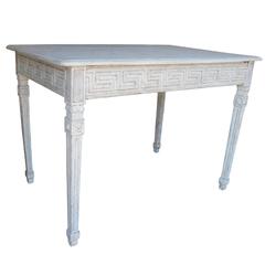 Swedish Gustavian Painted Writing Desk with Drawer or Vanity Console Table