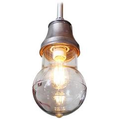 Vintage Industrial Cast Iron and Glass Ceiling, Hanging Light, Pendant Lamp 12
