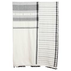 Injiri Indian Cotton Bedcover or Throw, Black and White
