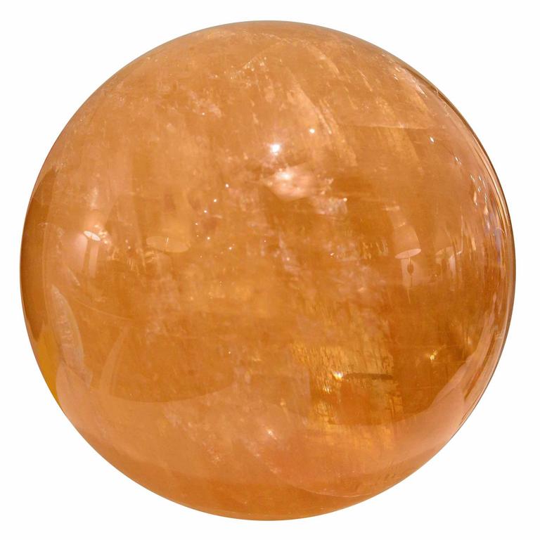 Rare Large Amber Rock Crystal Quartz Ball at 1stDibs