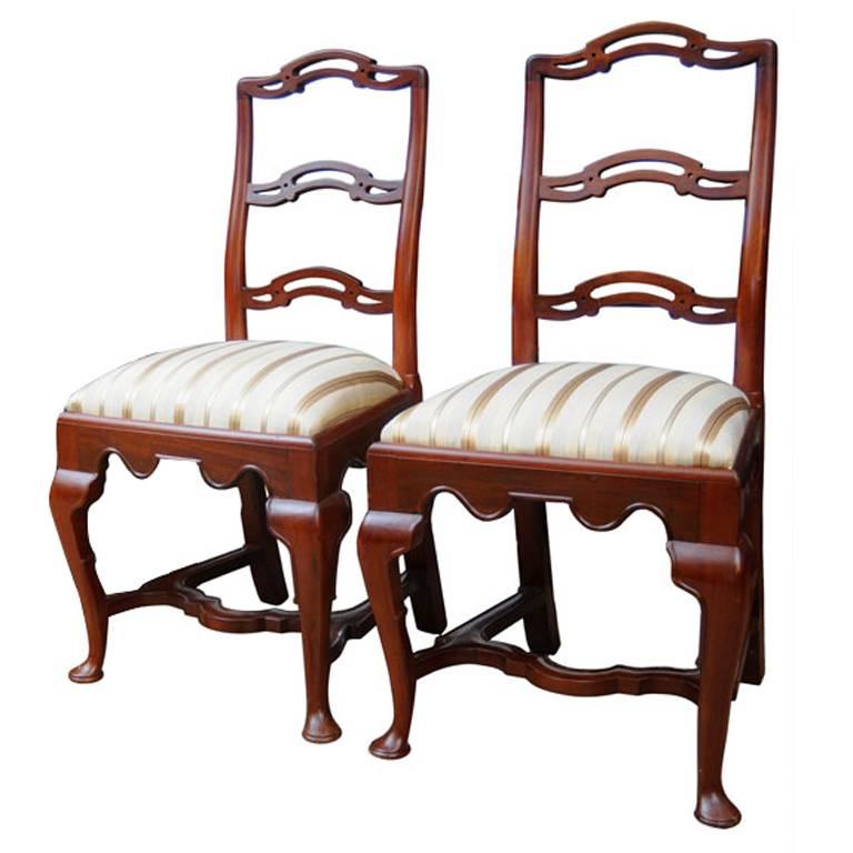 Pair of American Mahogany Side, Pull Up  Chairs, 19th century, WILL SPLIT For Sale