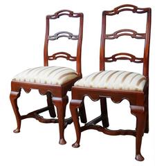 Pair of American Mahogany Side, Pull Up  Chairs, 19th century, WILL SPLIT