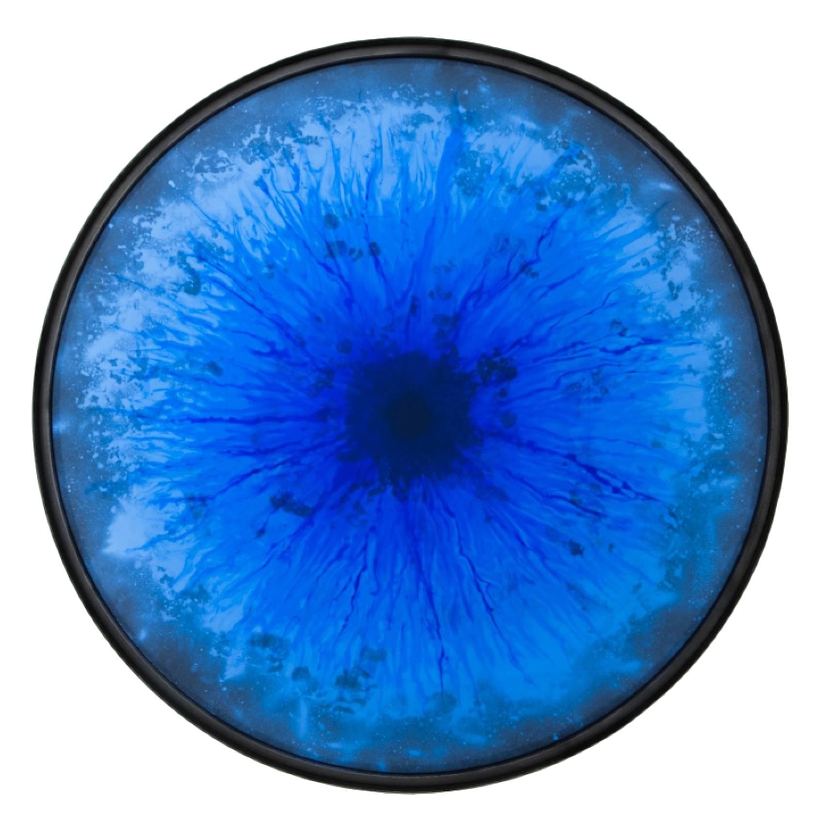Ionian Blue Iris Mirror by Tom Palmer  For Sale