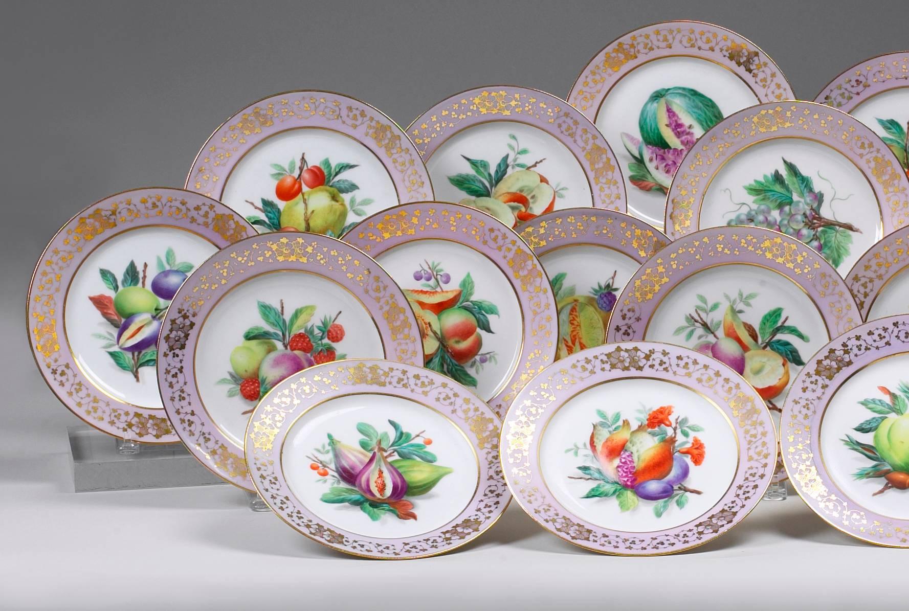 Enameled French 19th Century Haviland Limoges Dinner and Dessert Service, Option A1 For Sale